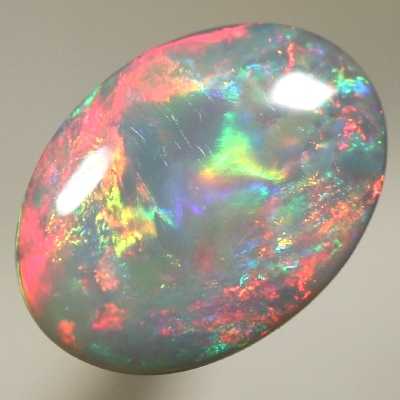 SOLID SEMI BLACK OPAL Beautiful Flame pattern, fire red and blue. SEE VIDEO 